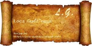 Locz Gyöngyi névjegykártya